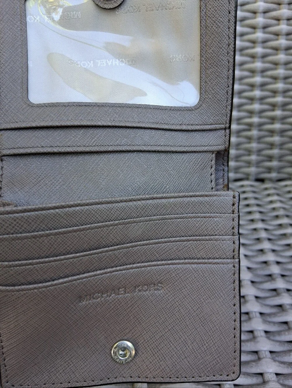 NEW Michael Kors Brown Saffiano Leather Wallet with Silver Logo